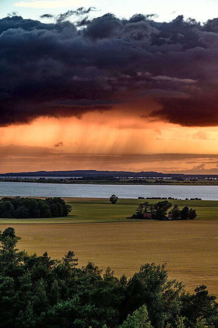  View from the Johann Jacob Grümbke observation tower, landscape on the Lebbin peninsula, Rügen, Baltic Sea coast, Mecklenburg Western Pomerania Baltic Sea coast, Mecklenburg Western Pomerania, Germany 