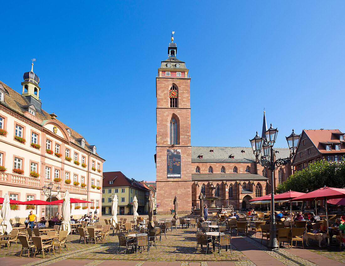  The market square in Neustadt an der Weinstrasse, Rhineland-Palatinate, Germany 