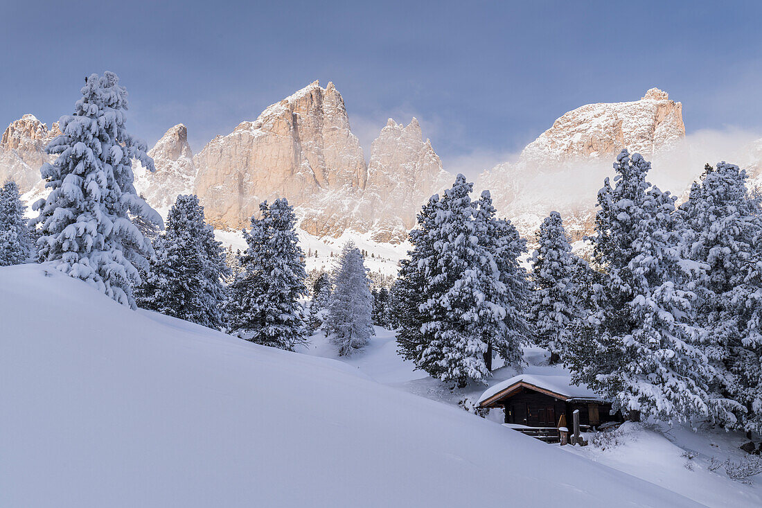  Grosse Cirspitze from Gardena Pass, Passo Gardena, South Tyrol, Alto Adige, Italy 