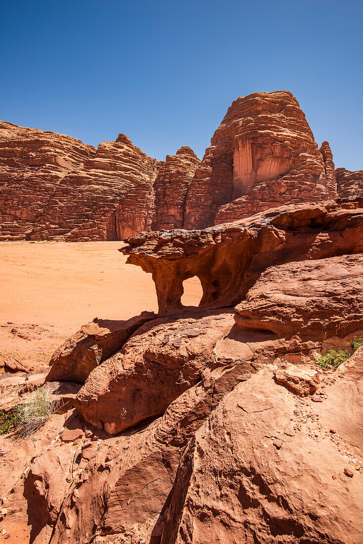 Wüstenlandschaft in Wadi Rum, Jordanien