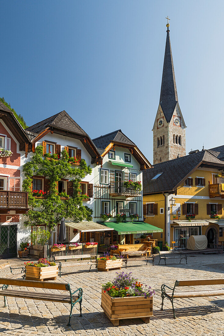  Center of Hallstatt, Salzkammergut, Upper Austria, Austria 