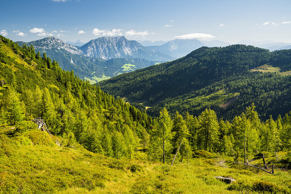 Blick vom Hauser Kaibling ins Ennstal, Schladminger Tauern, Steiermark, Österreich