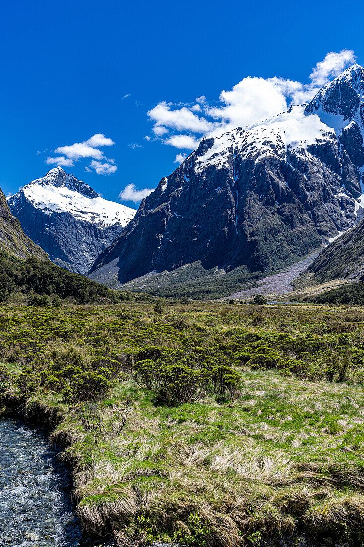 Snow Capped Peaks of the Southern Alps on the way up Mckinnon Pass