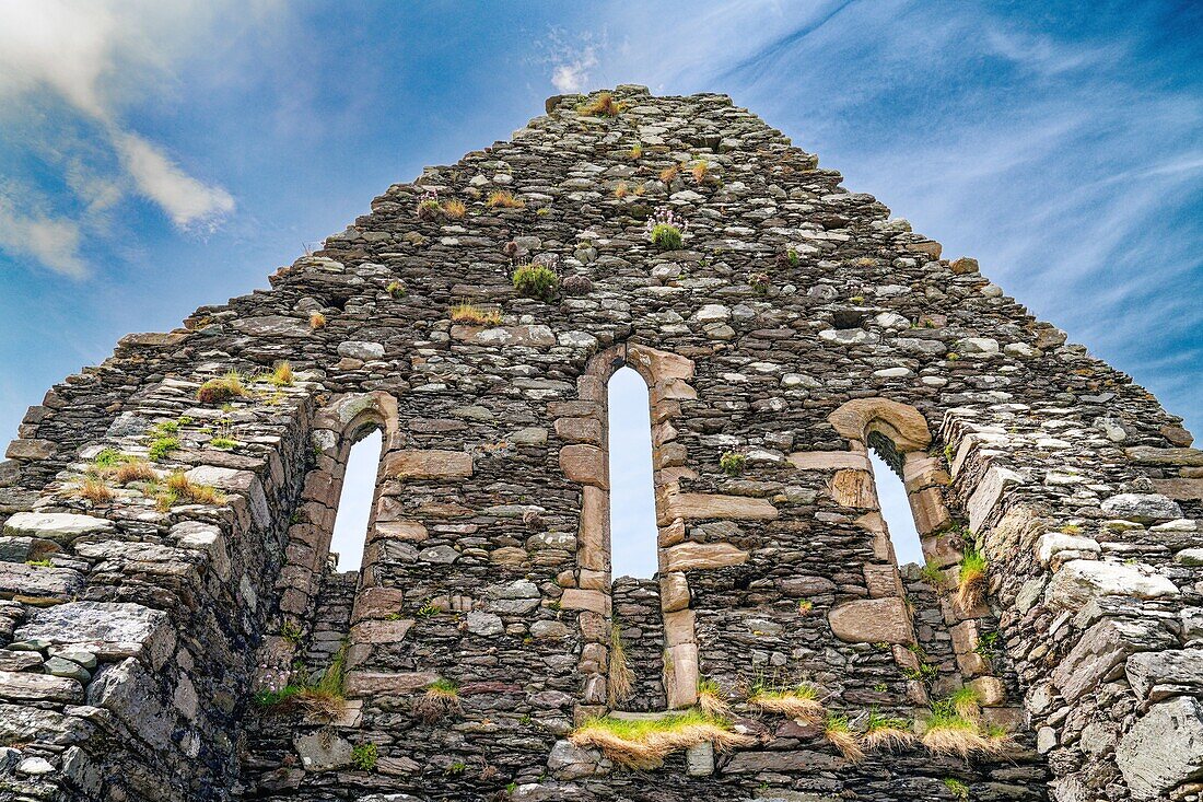 Irland County Kerry, Ring of Kerry, Abbey Island, Ruins of Derrynane Abbey