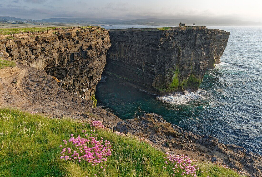 Ireland, County Mayo, northwest coast, Downpatrick Head, Dún Briste Sea Stack (rock needle)