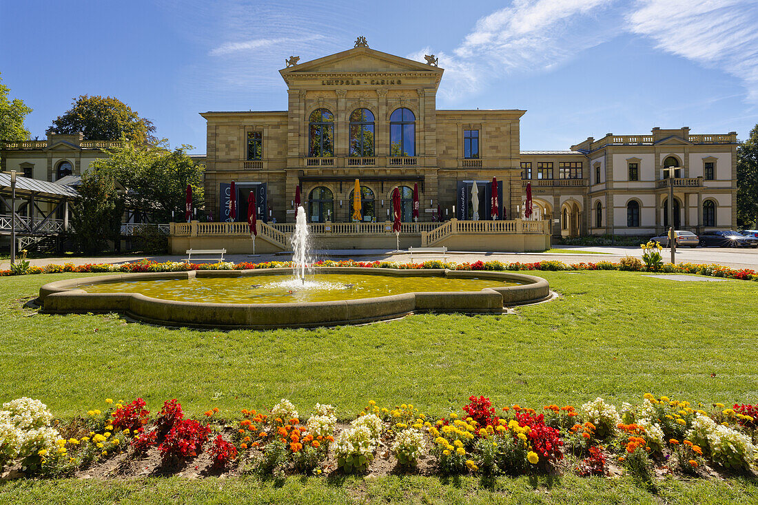 Casino next to the Regentenbau in the Bad Kissingen state spa, Lower Franconia, Franconia, Bavaria, Germany