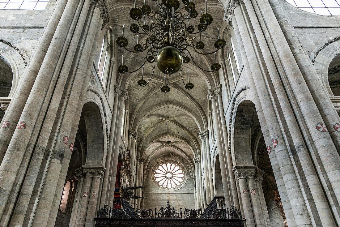 Kirchenschiff in der Kathedrale Santa Maria, Tudela, Navarra, Spanien