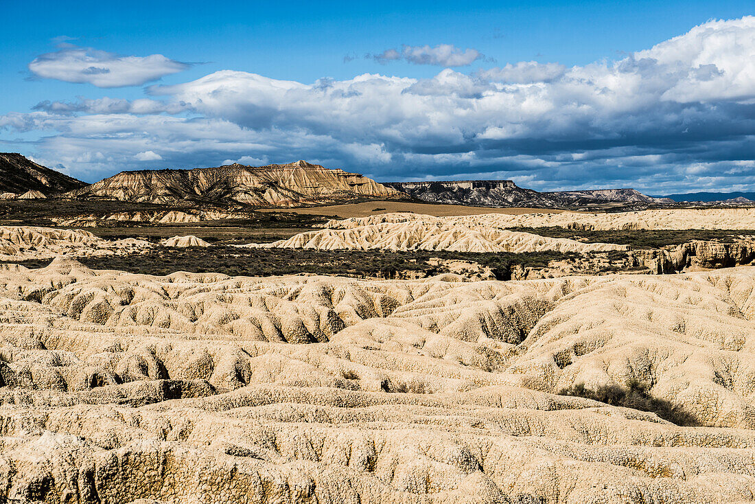 Halbwüste, Bardenas Reales Naturpark, Biosphärenreservat, Navarra, Spanien