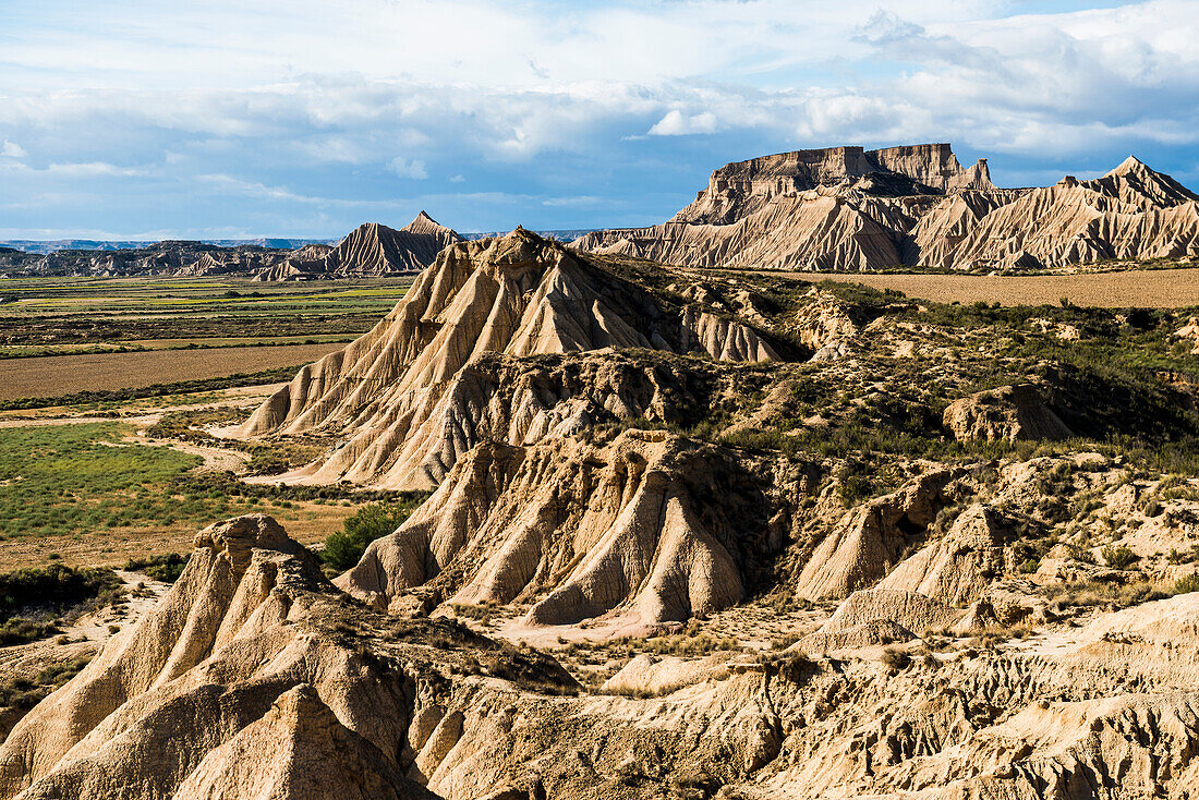 Semi-desert, Bardenas Reales Natural Park, Biosphere Reserve, Navarra, Spain