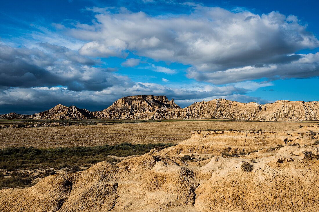 Semi-desert, Bardenas Reales Natural Park, Biosphere Reserve, Navarra, Spain