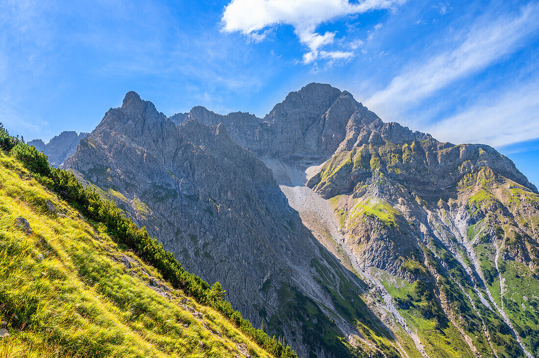 Kleiner and Großer Widdersteim, Mittelberg, Baad, Allgäu, Kleinwalsertal, Alps, Northern Limestone Alps Vorarlberg Austria, Austria