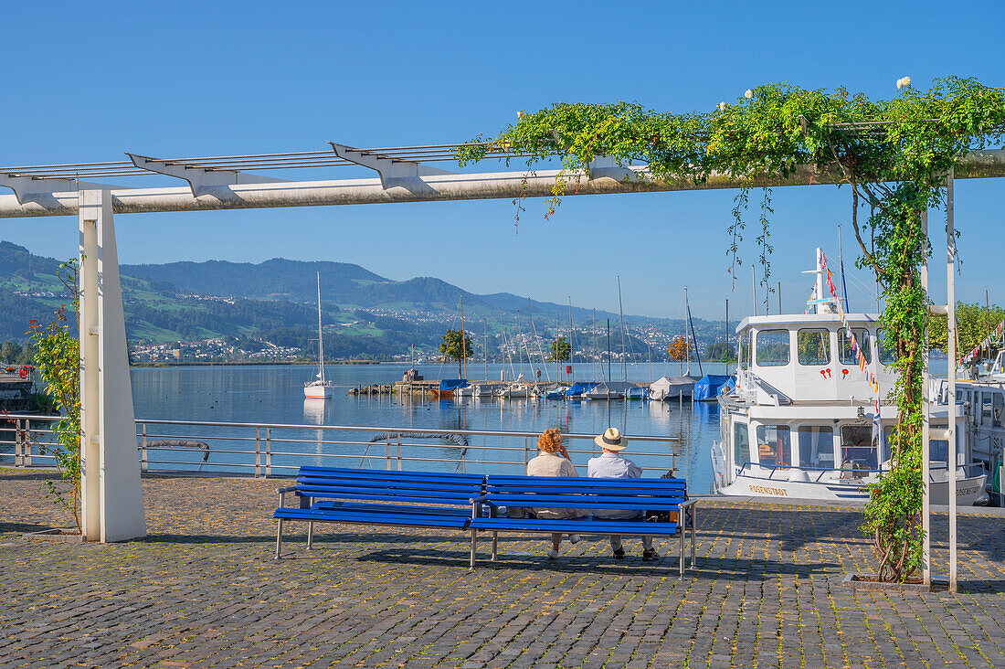 Harbor promenade of Rapperswil, Rapperswil-Jona, Lake Zurich, Saint Gallen, Switzerland