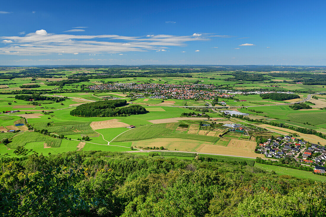 Aussicht auf Möggingen, Rosenstein, Schwäbische Alb, Baden-Württemberg, Deutschland