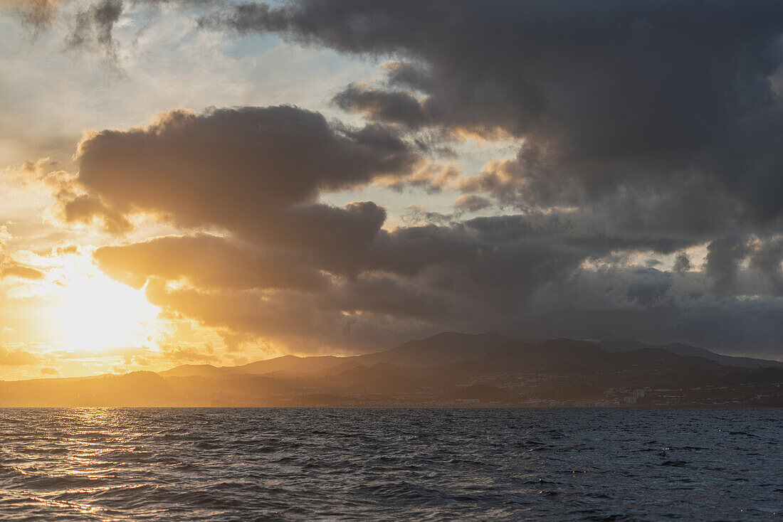  Sunset off the coast of Sao Miguel, Azores. 