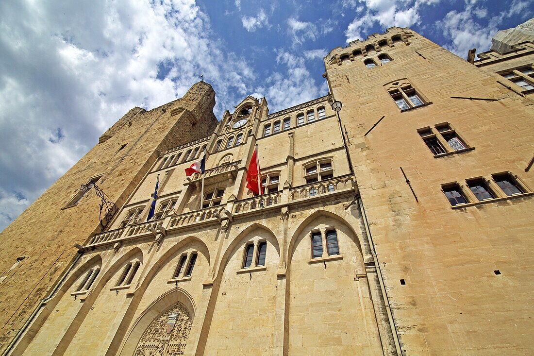  Facade of the town hall, Narbonne, Languedoc, France 