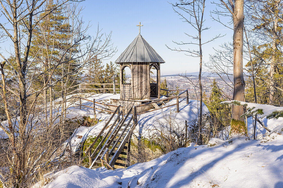  Winter in the Great Labyrinth, Luisenburg, Wunsiedel, Fichtelgebirge, Upper Franconia, Franconia, Bavaria, Germany, Europe 