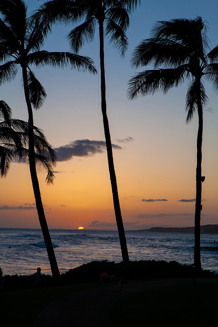 Sonnenuntergang vor Kauaʻi, Hawaii