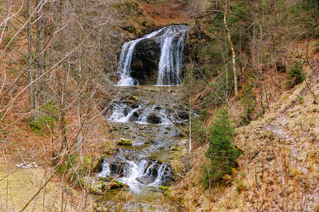 Josefstaler Wasserfälle in Fischhausen-Neuhaus, bei Schliersee in Oberbayern in Bayern, Deutschland