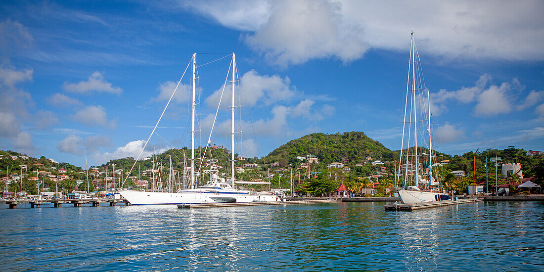  Sailing yachts in St. George&#39;s harbor, Grenada, Caribbean 