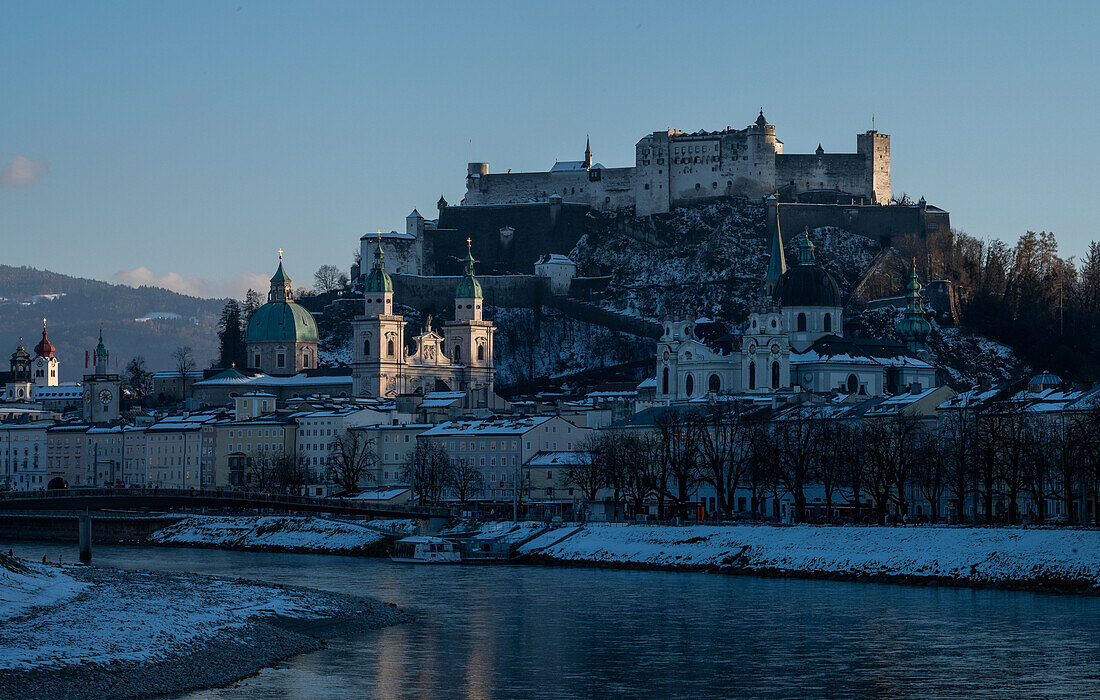 Salzburg's old town in winter, Austria