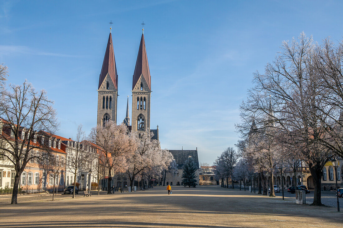 Domplatz und Dom, Halberstadt, Harz, Sachsen-Anhalt, Deutschland