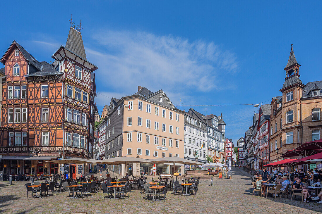  Market square, Marburg, Lahn, Hessisches Bergland, Lahntal, Hesse, Germany 