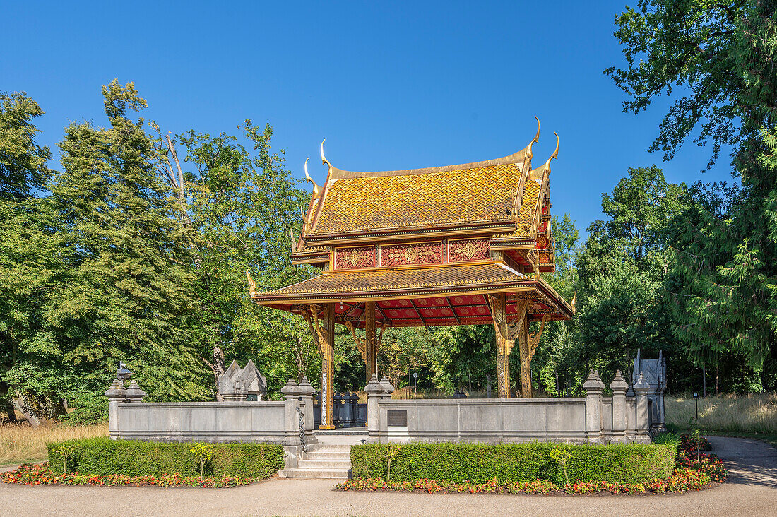  Thai pagoda - Thai-Sala in the spa gardens, Bad Homburg vor der Höhe, Taunus, Hesse, Germany 