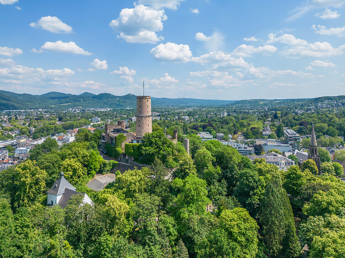  Aerial view of Godesburg, Bad Godesberg, North Rhine-Westphalia, Germany 