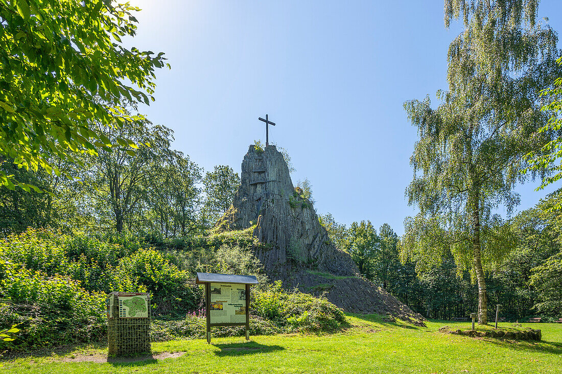 National geotope Druidenstein, Kirchen (Sieg), Altenkirchen district, Westerwald, Rhineland-Palatinate, Germany 