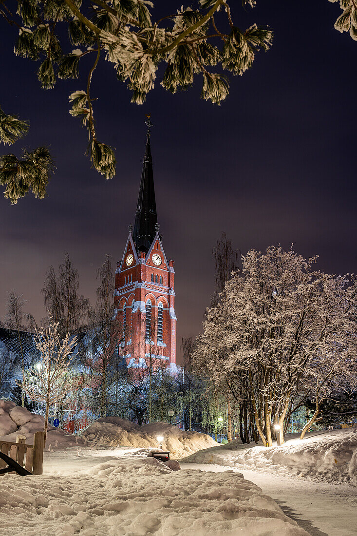  Luleå Cathedral in winter; Lulea, Norrbotten, Sweden 