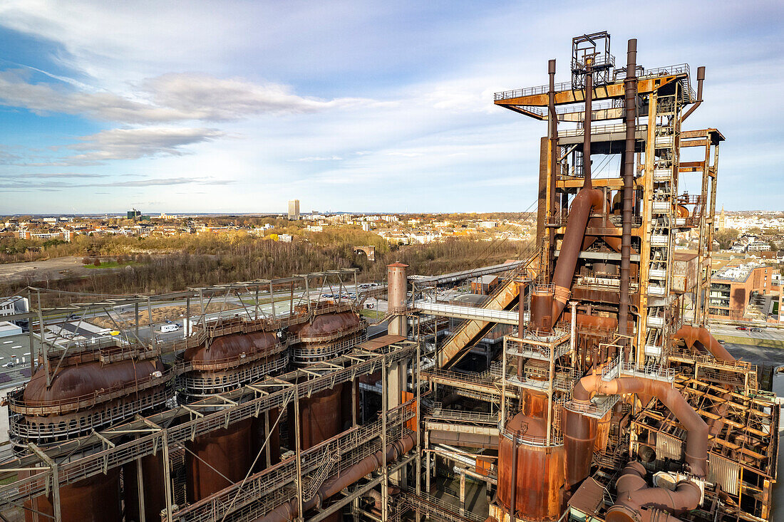 Industrieruine Hochofenwerk Phönix West in Dortmund aus der Luft gesehen, Nordrhein-Westfalen, Deutschland, Europa  