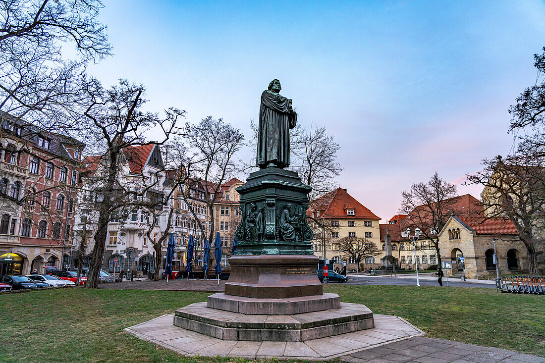  The Luther monument on Karlsplatz in Eisenach, Thuringia, Germany    