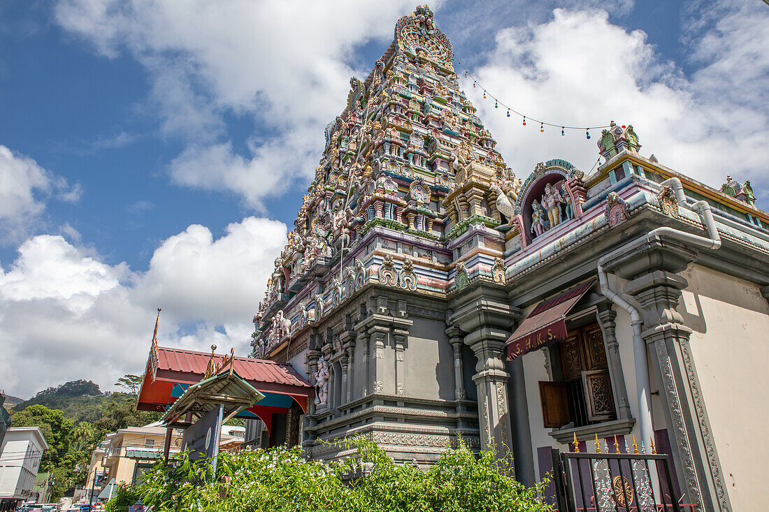  Hindu temple Arul Mihu Navasakthi Vinayagar Temple in Victoria - the capital of Seychelles, Victoria, Mahe, Seychelles, Africa 