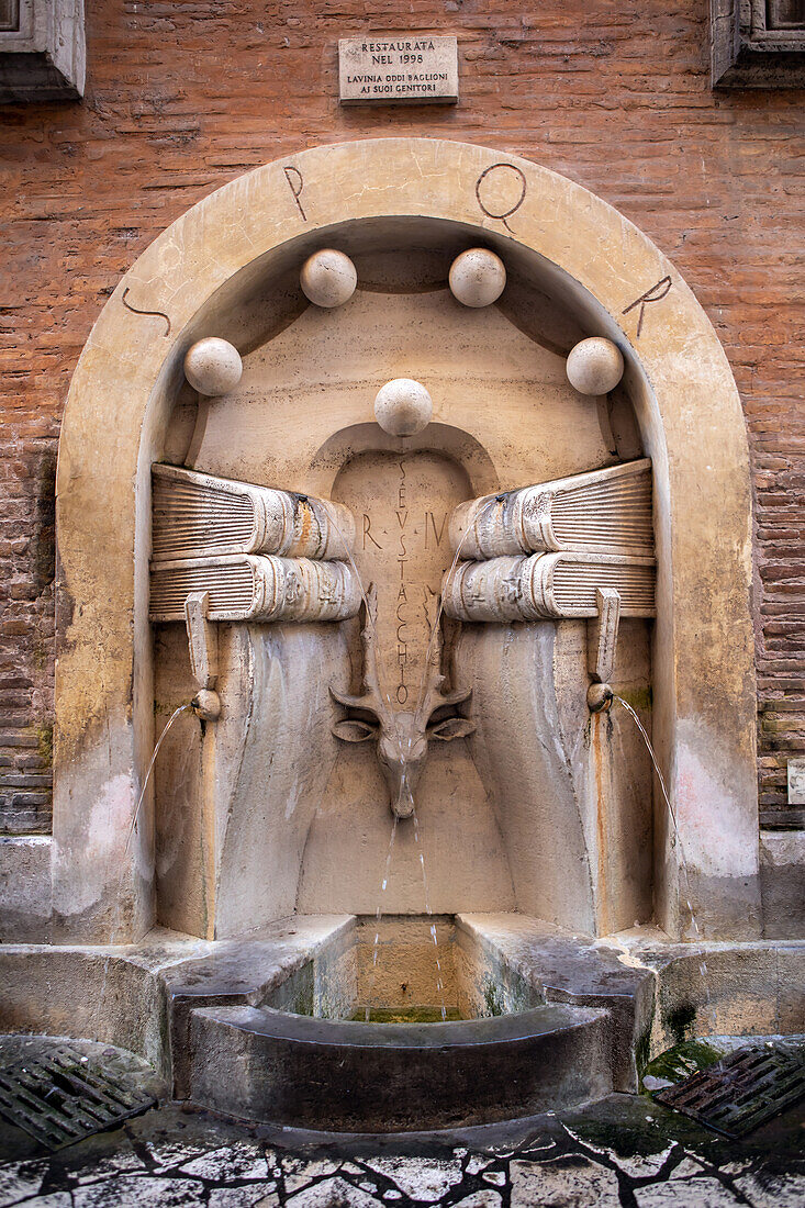 Brunnen der Bücher unweit der Piazza Navona, Fontana dei Libri, Rom, Latium, Italien