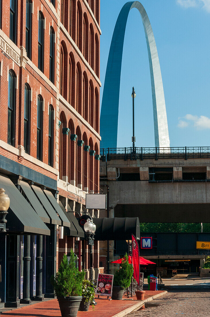 Gateway Arch stands alongside the Mississippi River in St. Louis Missouri