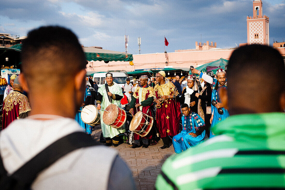 Jemaa el-Fna, Marktplatz in der Medina (Altstadt) von Marrakesch, Marokko, Afrika