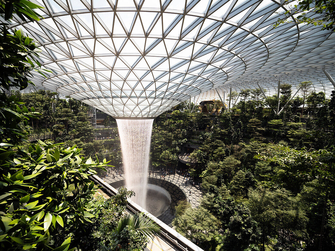  Jewel Changi Airport Waterfall, International Airport, Singapore, Republic of Singapore, Southeast Asia 