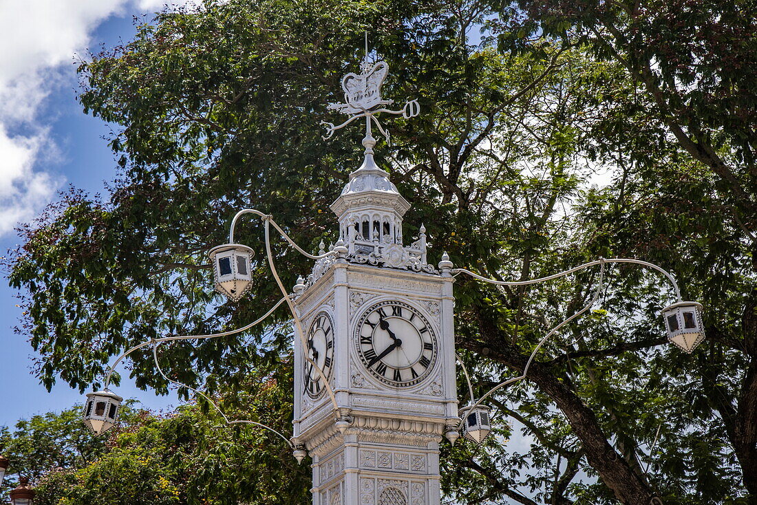  Victoria Clock Tower in the city center, Victoria, Mahé Island, Seychelles, Indian Ocean 