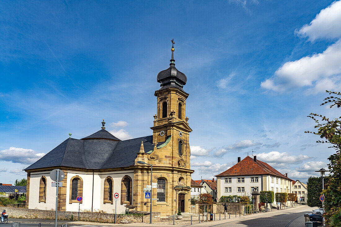  Balthasar Neumann&#39;s Kreuzkapelle in the Weitershausen district, Kitzingen, Lower Franconia, Bavaria, Germany  