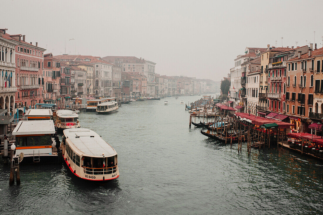 The Grand Canal at dawn in Venice, Italy..