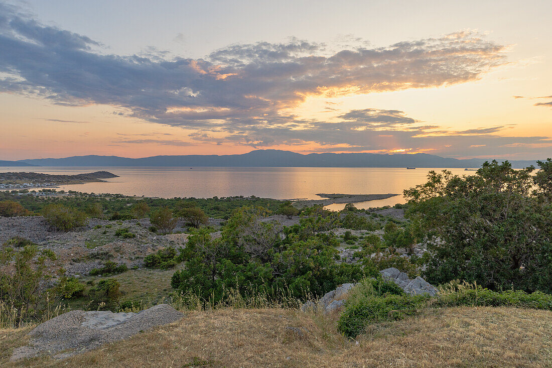 Abendrot auf der Insel Krk, Rijeka, Urinj, Kroatien, Europa