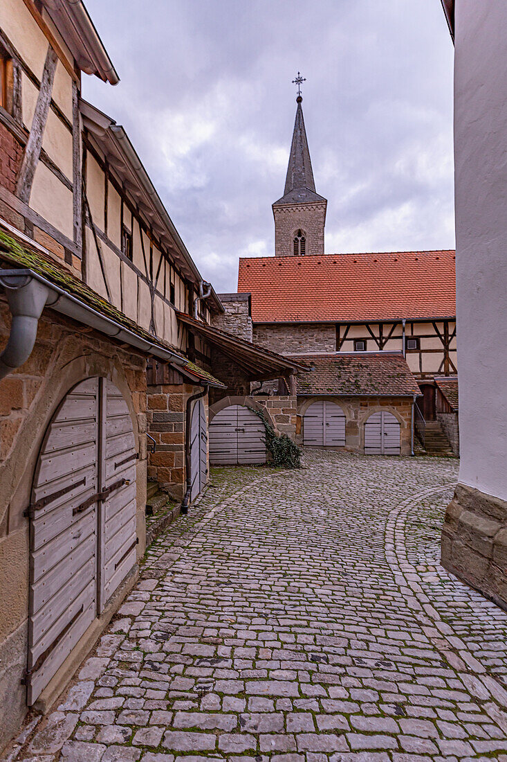  The fortified church in HÃ¼ttenheim, Willanzheim, Kitzingen, Lower Franconia, Franconia, Bavaria, Germany, Europe 