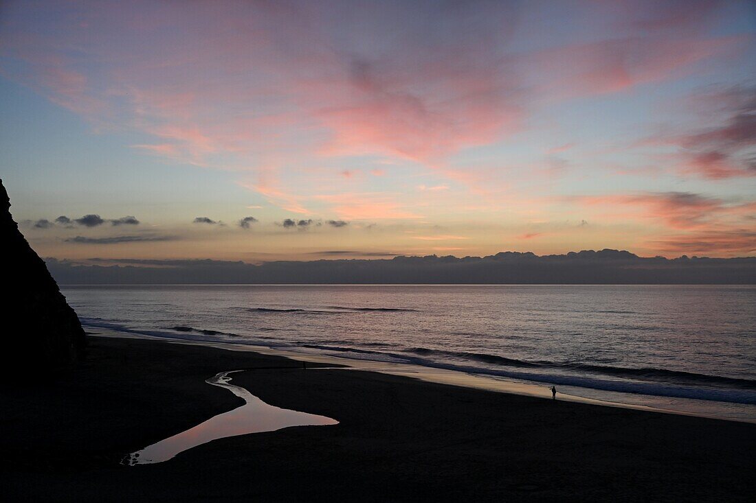  Sunset at Praia Sao Juliao near Ericeira, Atlantic coast, Portugal 
