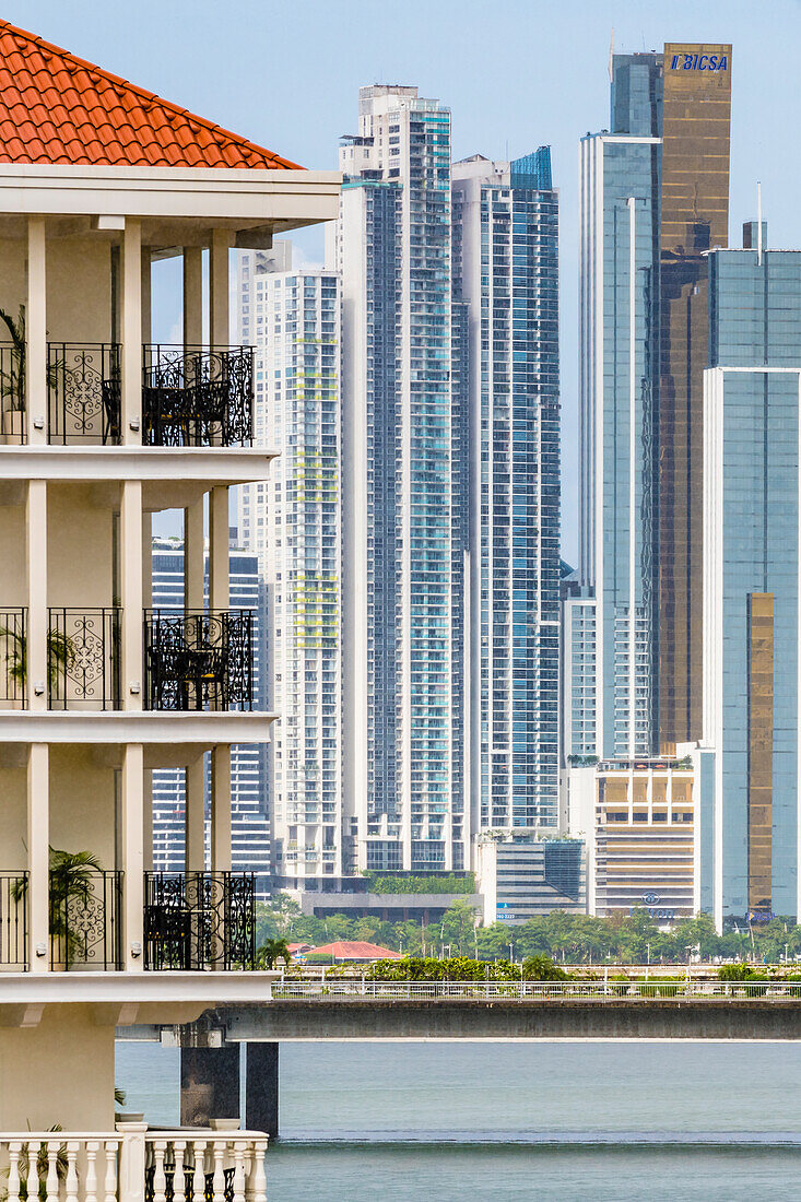  Skyline seen from the Old Town, Panama City, Panama, America 