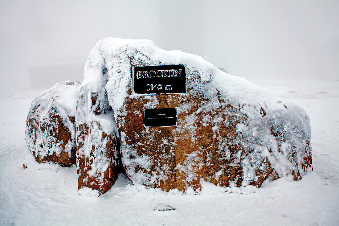  The Brockenstein on the summit of the Brocken (Harz), Schierke (Wernigerode), Saxony-Anhalt, Germany 