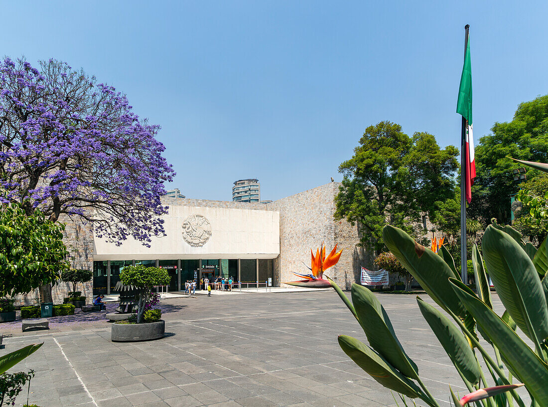 Exterior of the National Anthropology Museum, Museo Nacional de Antropología, Mexico City, Mexico