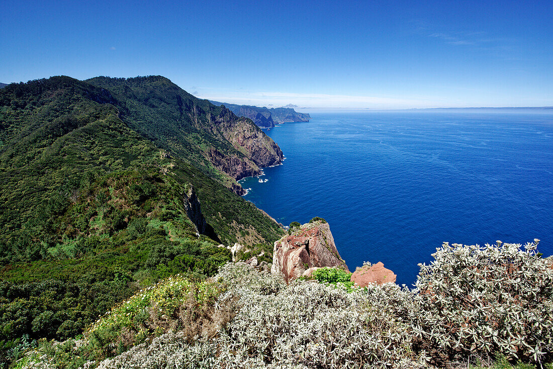 Traumweg zwischen Porto da Cruz und Machico, Madeira, Portugal.