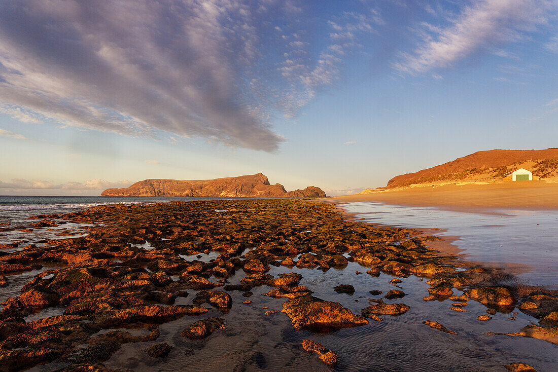  Beach walk on the island of Porto Santo, Portugal. 