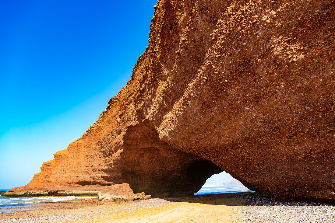 Felsformation, Erosionslandschaft am Strand, Legzira, Südmarokko, Nordafrika