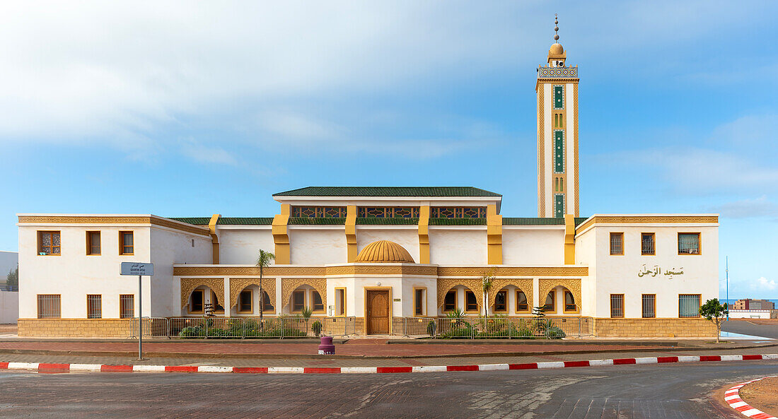 The Grand Mosque in town centre, Mirleft, southern Morocco, North Africa